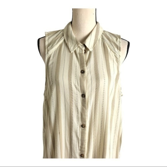 Anthropologie Boho Stripe Midi Tunic Dress Shirt Size XL - Picture 8 of 9